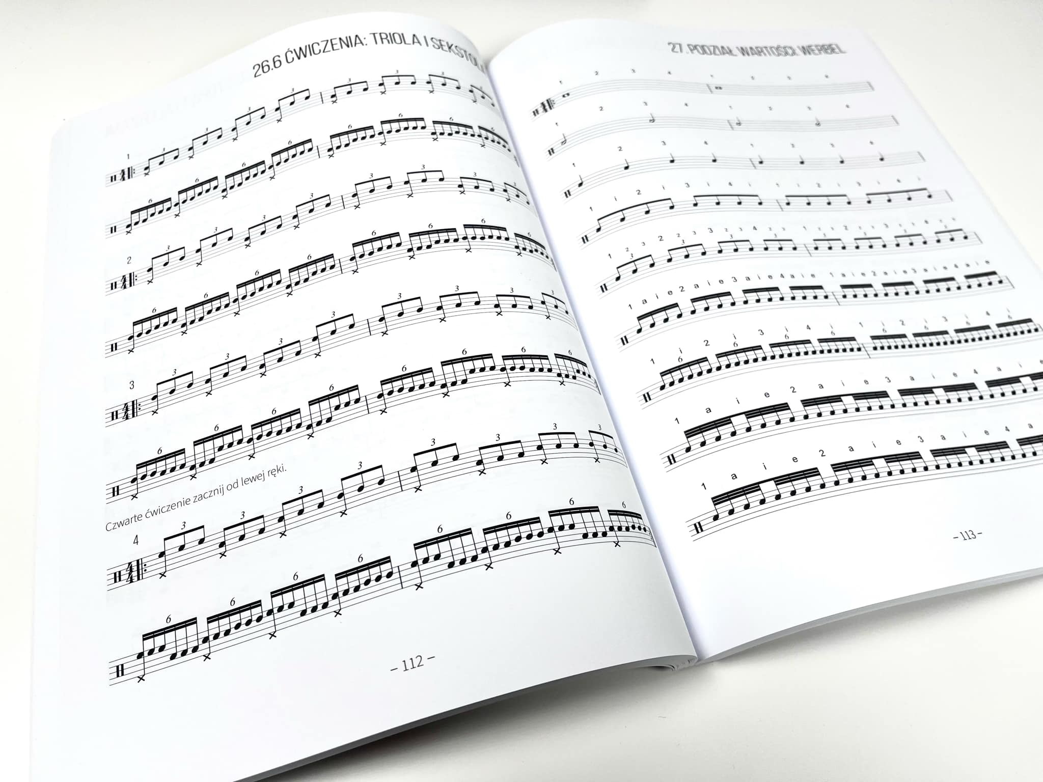 ćwiczenia - triola i sekstola podział wartości rytmicznych - werbel