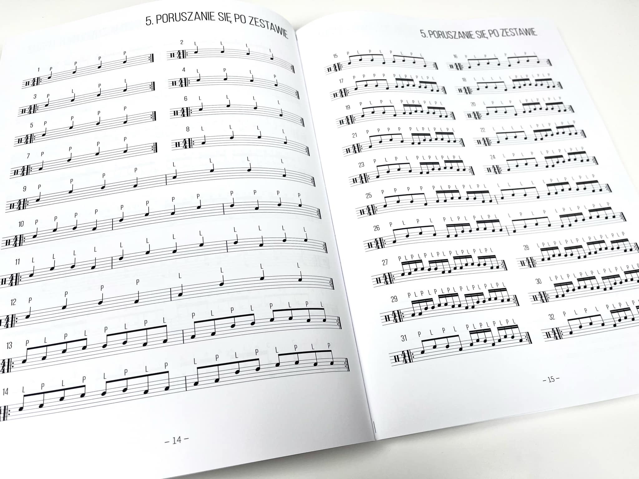 poruszanie się po zestawie perkusyjnym