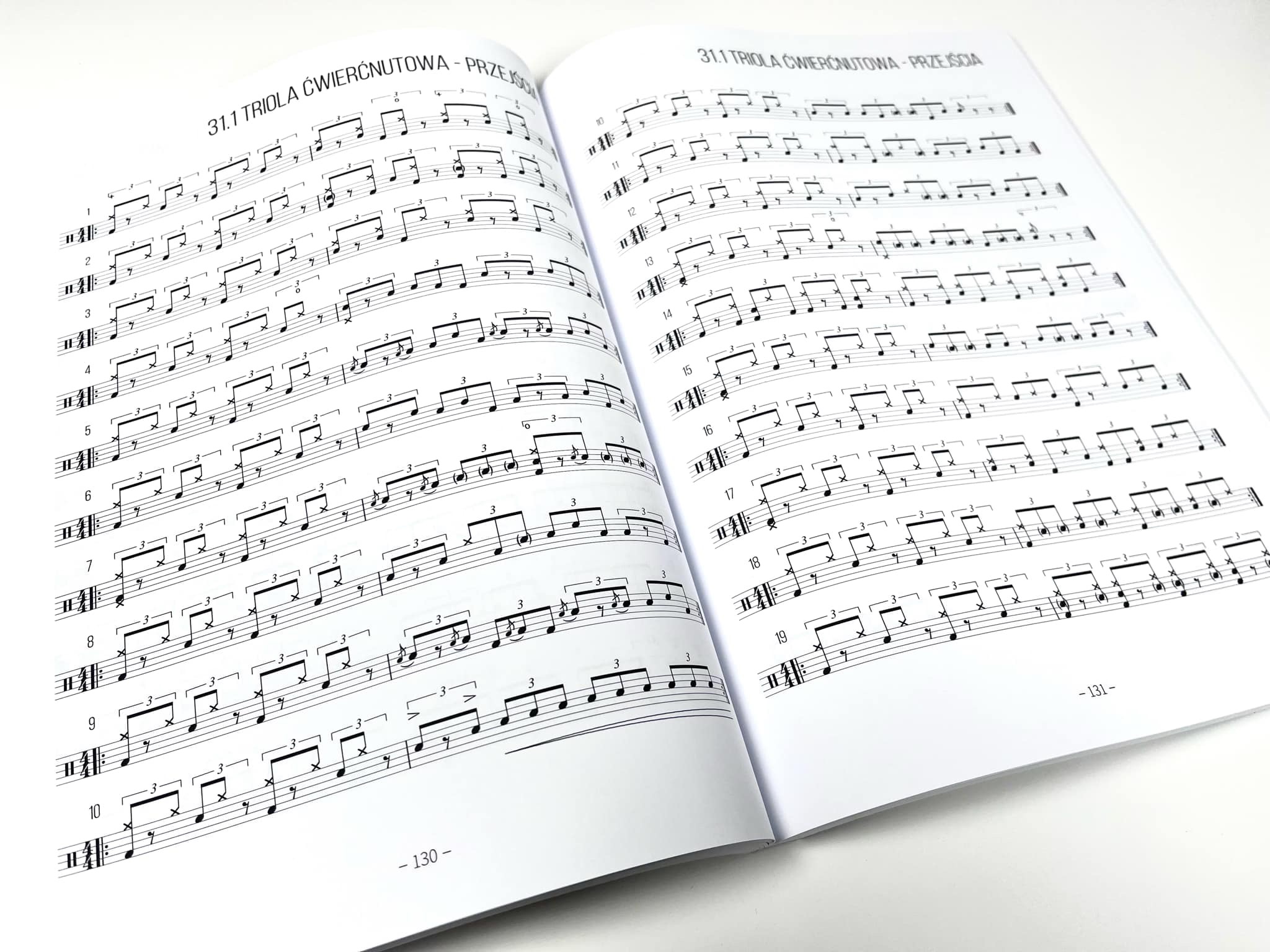 triola ćwierćnutowa - przejścia na zestawie perkusyjnym